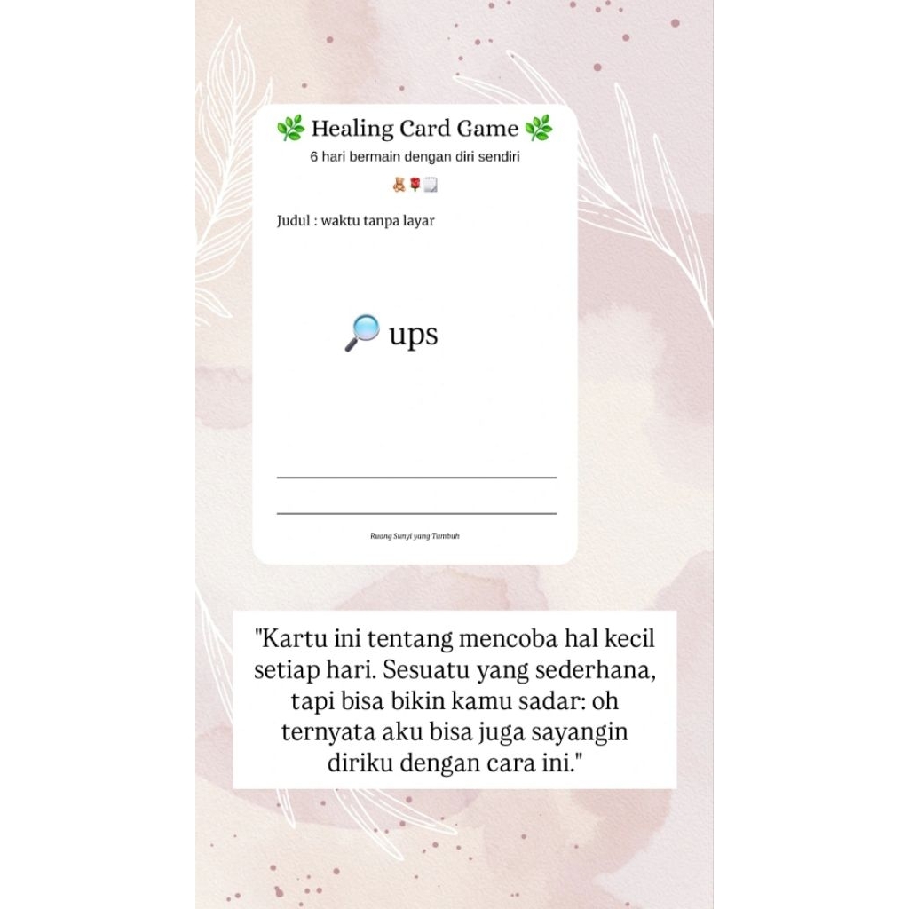

Healing Card Game : 6 hari bermain dengan diri sendiri