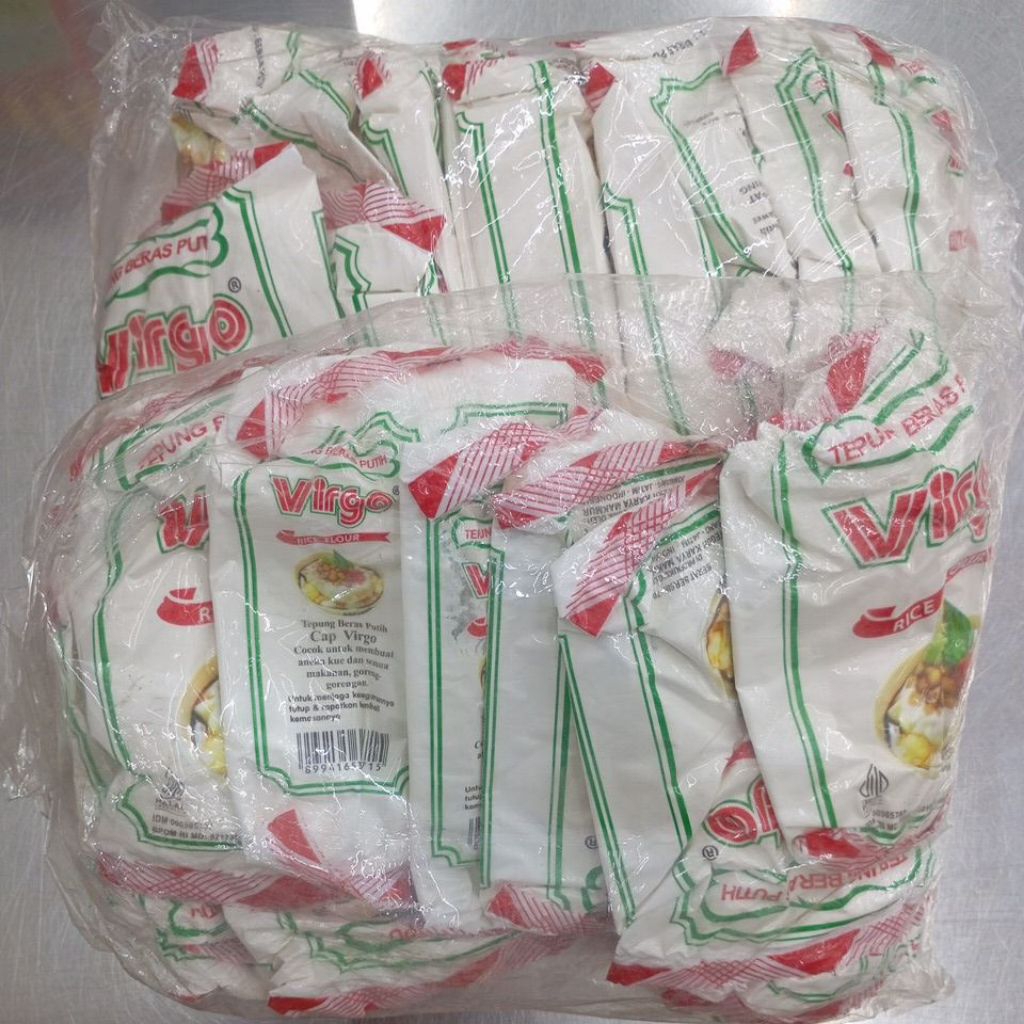 

Tepung beras putih virgo 1pak isi 10 sachet