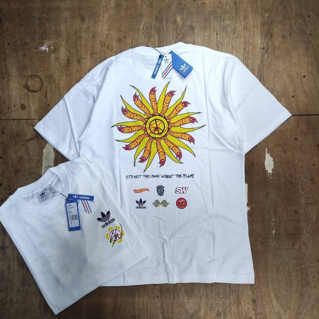 Kaos Tshirt Hot Wheels x Sean Wotherspoon Putih Cotton Combed 24s Mirror Fulltag