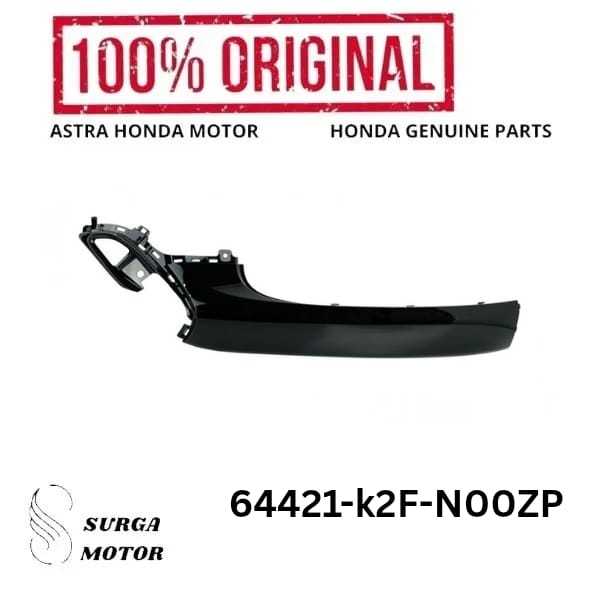 Tutup Bawah Kanan Hitam Motor  Scoopy K2F 2020 2021 2022 2023 2024 64421k2FN00ZP 64421-k2F-N00ZP Cov