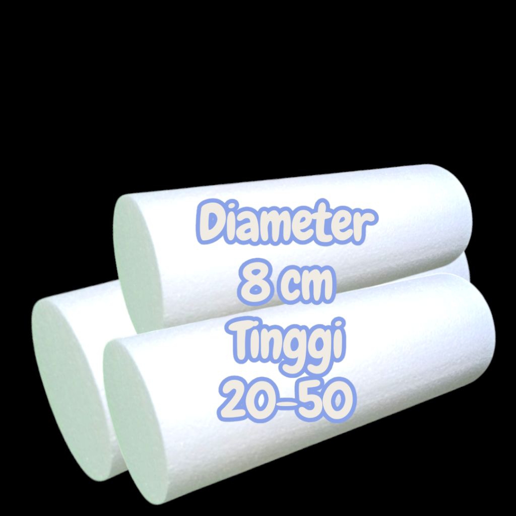 Dummy cake styrofoam diameter 8cm dengan tinggi 20-50cm