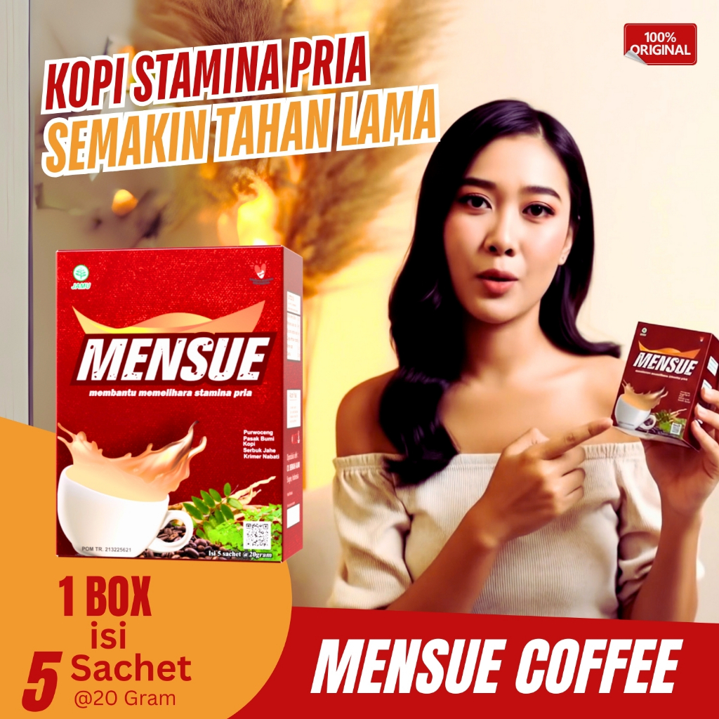 

Kopi Mensue Penambah Stamina Pria Extra Ginseng dan purwoceng Original - 1 Box Isi 5 Sachet