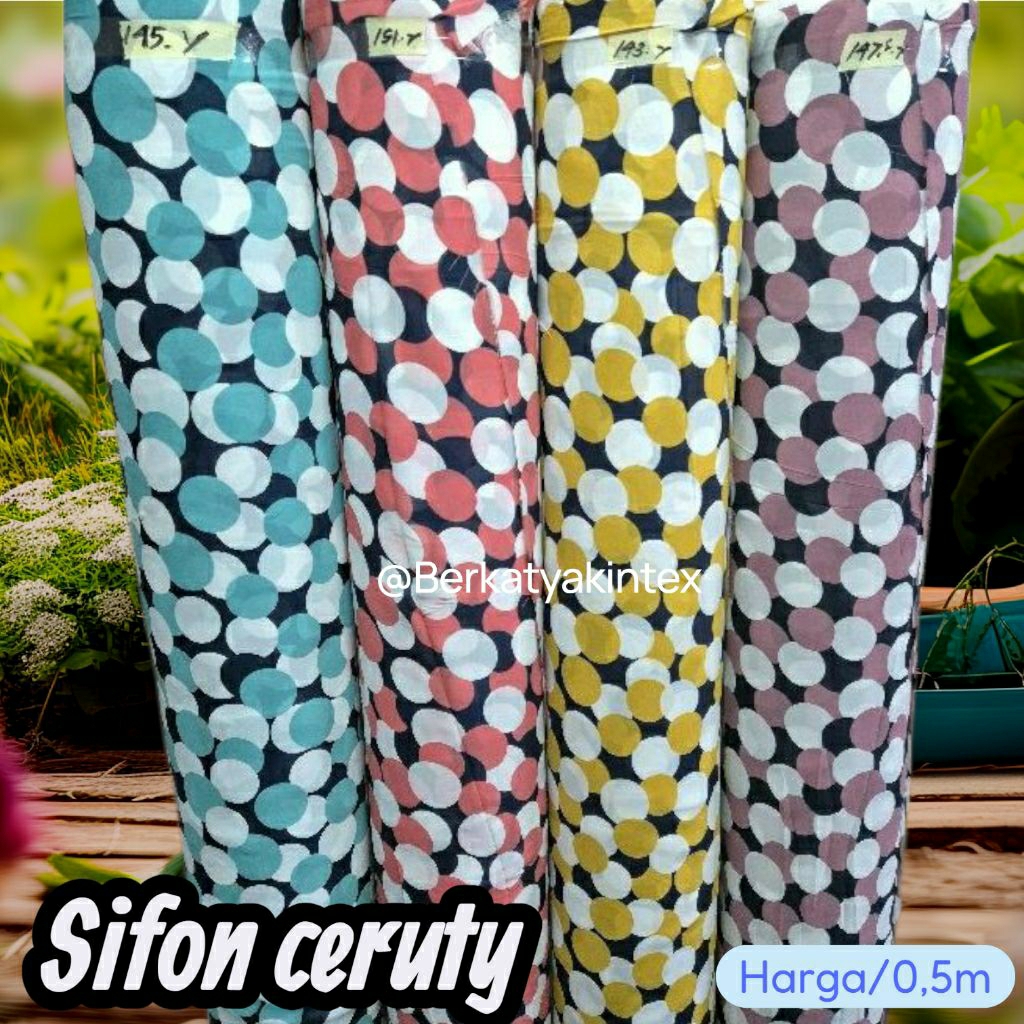 KAIN SIFON CERUTY PREMIUM MOTIF POLKADOT - KAIN SIFON MOTIF DOT - KAIN MOTIF POLKADOT HARGA/0,5M