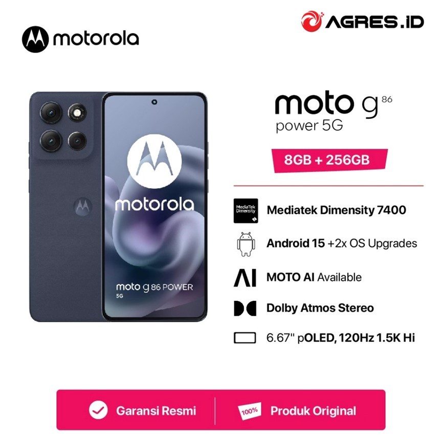 Motorola Moto G86 Power 5G 8/256GB Dimensity7400 6720mAh 6.67 1.5K 120Hz 50MP LYT600 MotoAI