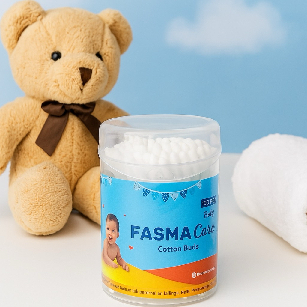 [PAKET 3 TABUNG] Cotton Buds Bayi 100 pcs kemasan tabung | Pembersih Telinga Bayi | Korekuping Bayi 