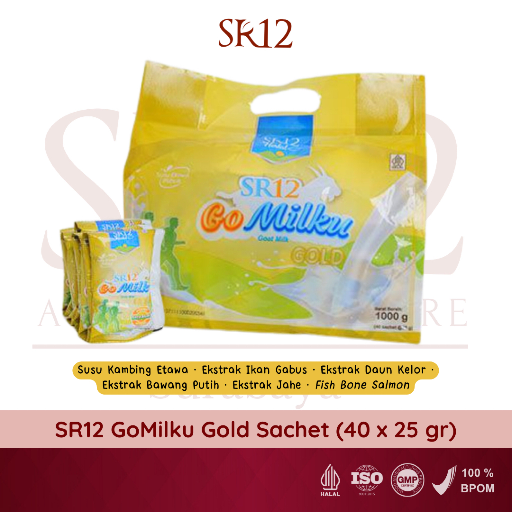 

SR12 GOMILKU GOLD SACHET Susu Etawa untuk Lansia Isi 40 pcs