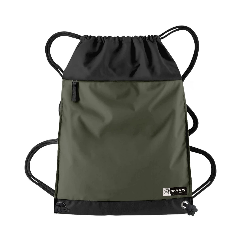 ARNIUS - Tas Kombi Stringbag Tas Serut Abu Anti Air Unisex keren