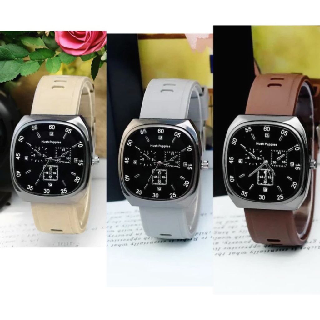 Jam Tangan Korea Sport Chrono Strap Silikon / Quartz silikon Ruber Sport Fashion / Jam Tangan Pria S