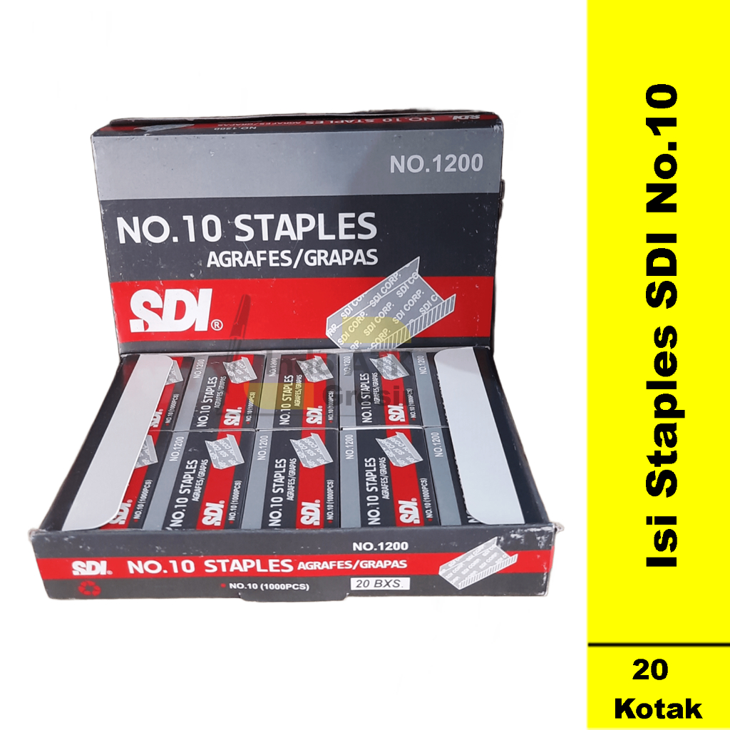 

1 Pak isi 20 Kotak Isi Staples SDI N0.10 / Isi Hekter / Anak Hekter