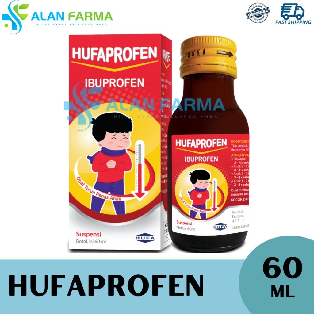 Hufaprofen Sirup 60 mL | Ibuprofen Sirup Anak