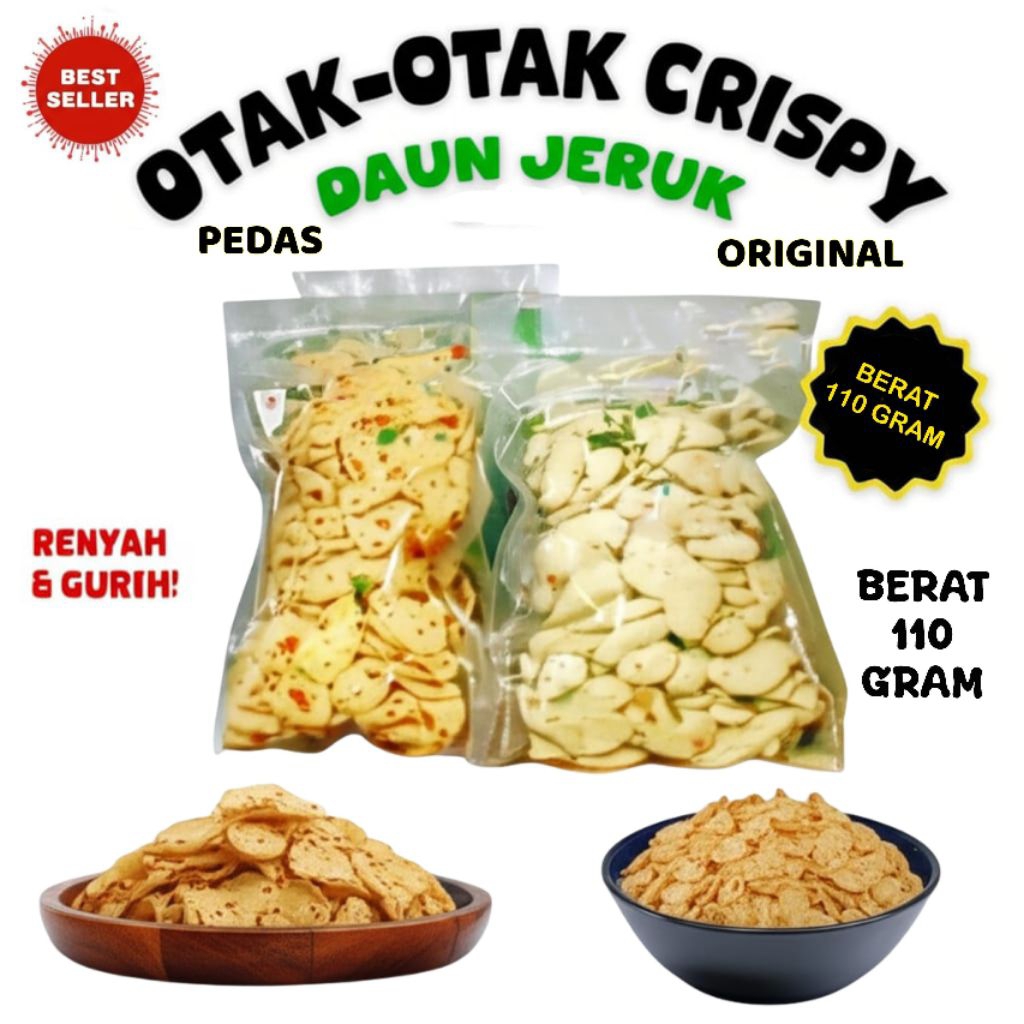 

OTAK OTAK CRISPY DAUN JERUK PEDAS!cemilan renyah yang bikin ketagihan 110gram