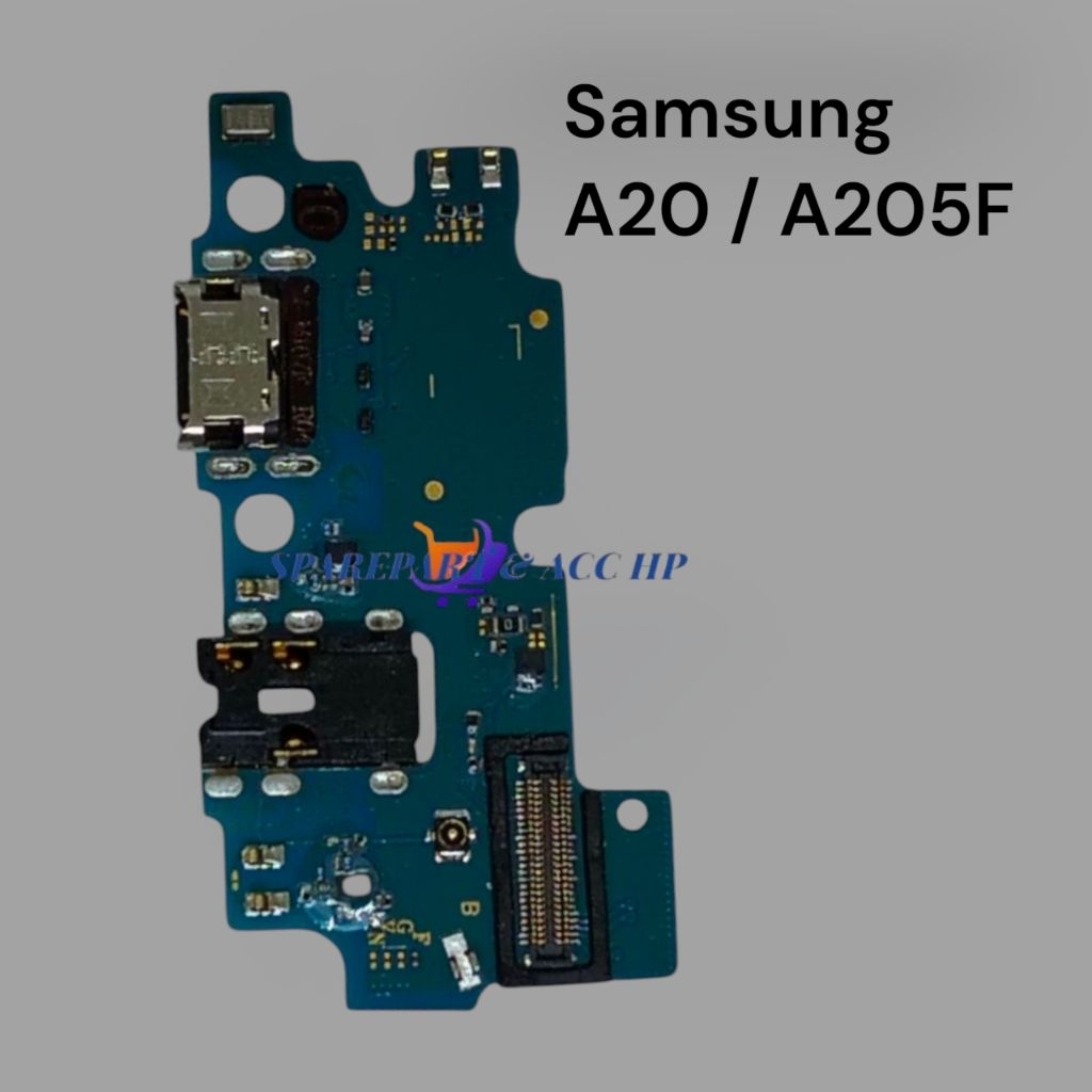 Papan Case Samsung A20 / A205F Konektor Casan Charger + IC Mic