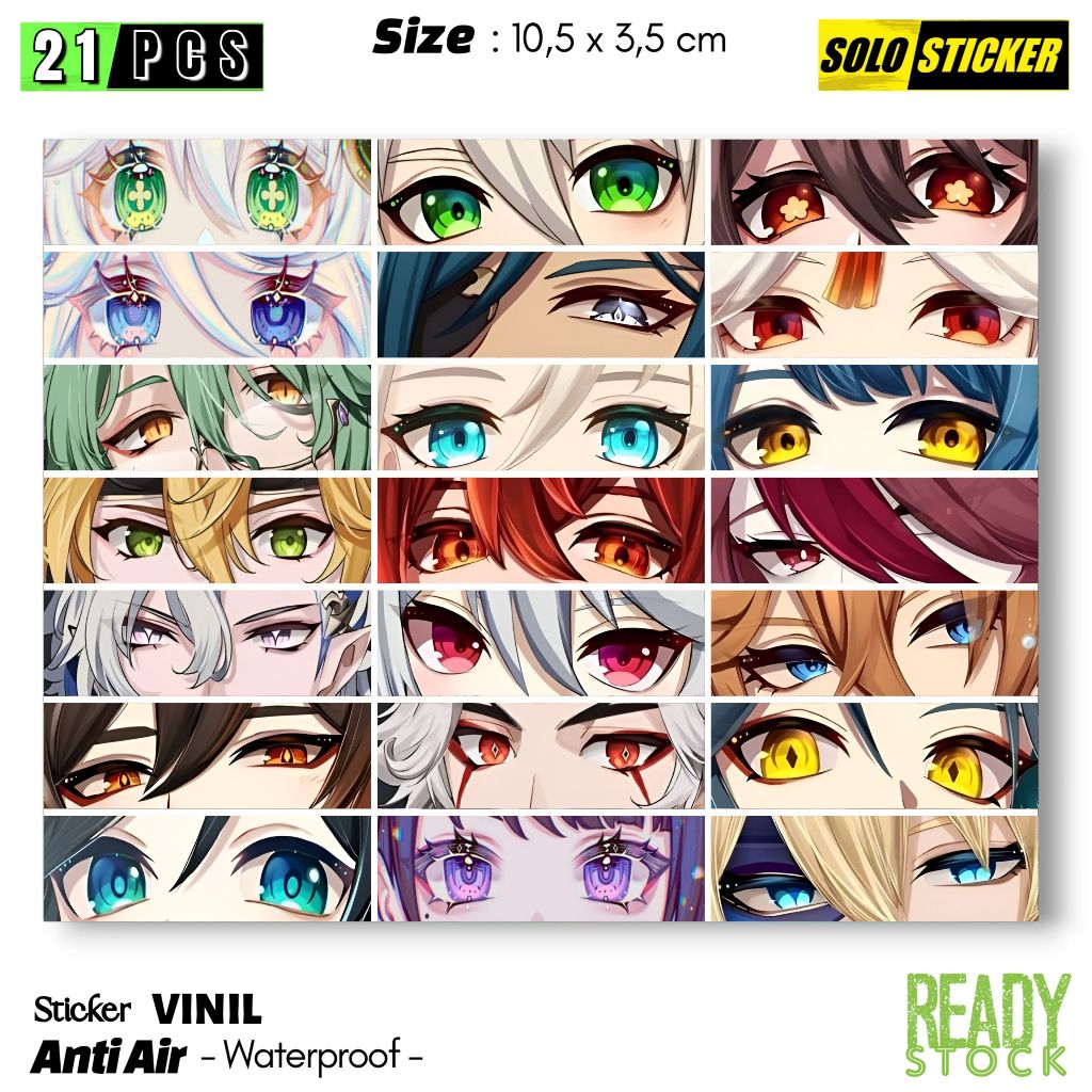 

Sticker Vinil Genshin Impact Slap Waterproof Sticker Laptop Paper Stationery Tumbler Koper Notebook