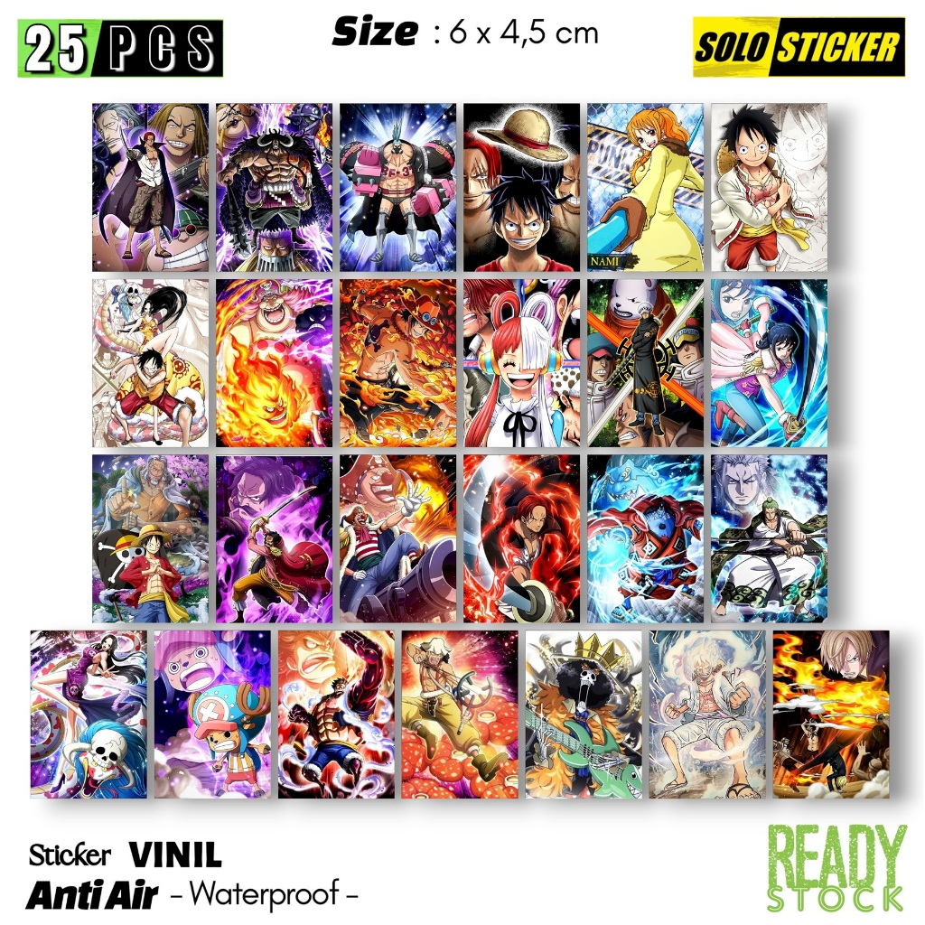 

Sticker Vinil One Piece Waterproof Sticker Laptop Paper Stationery Tumbler Koper HP Diary Notebook