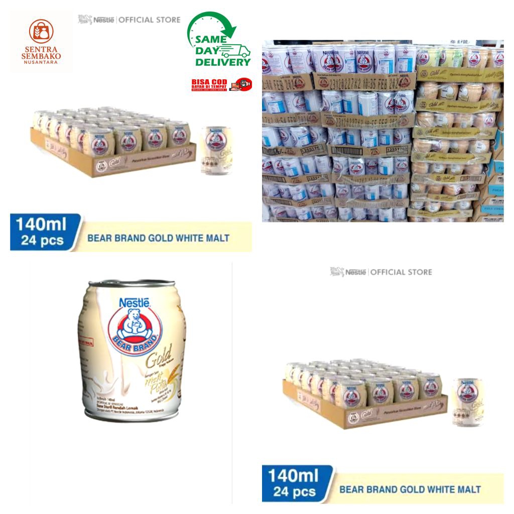 

Bear Brand Gold White Malt 140ml – 1 Karton Isi 24 Kaleng | Packing Aman, Halal, Segel Pabrik, Garansi Utuh