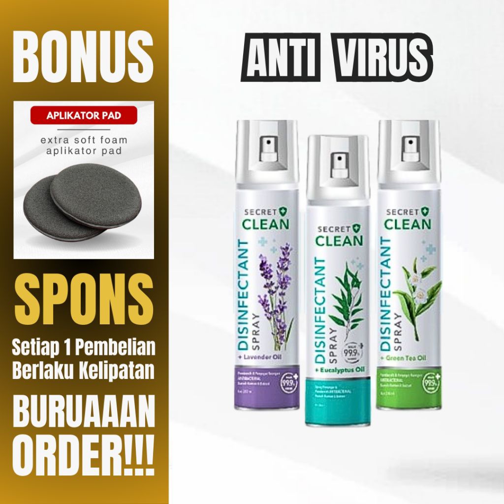 Secret Clean Disinfectant Spray 200 Ml Pengharum Ruangan Disinfektan Anti Bakteri