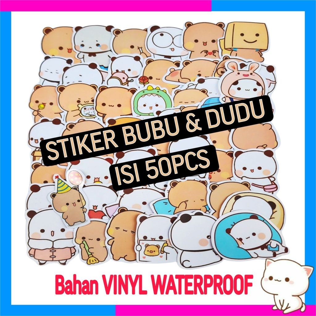 

Sticker bubu dan dudu waterproof isi 50pcs