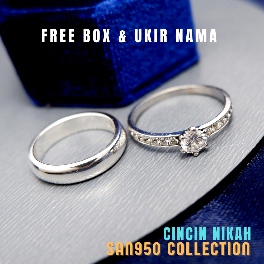 Cincin nikah perak asli premium emas palladium platinum couple tunangan lamaran kawin C18