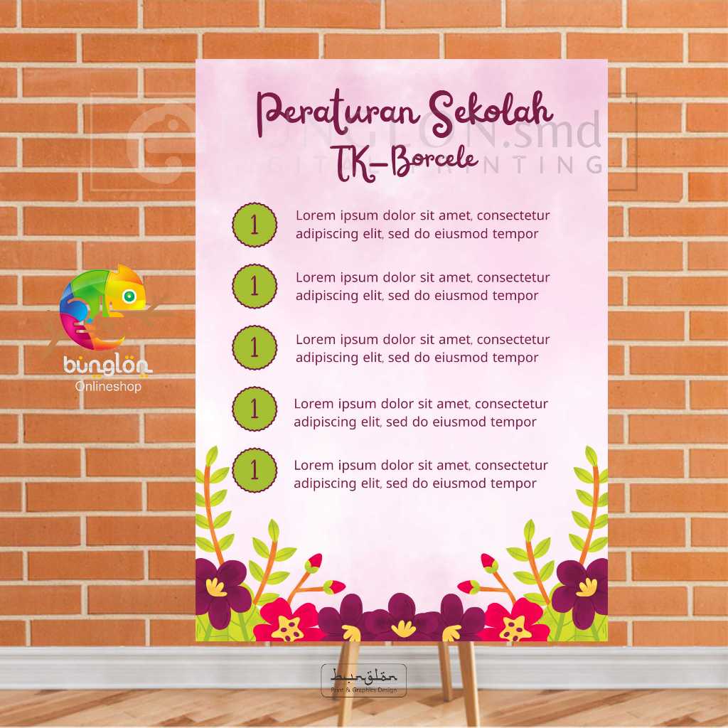 

Poster Peraturan Sekolah TK