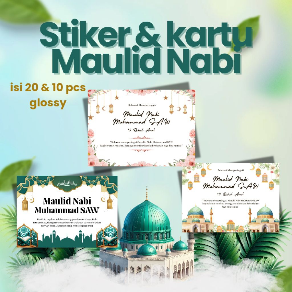 

Part 2/ Isi 20 & 10pcs / Stiker & Kartu Maulid Nabi