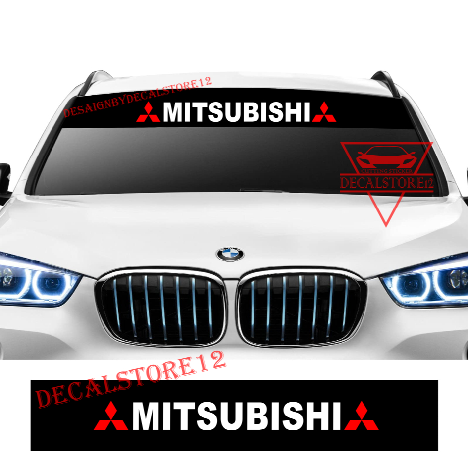 stiker cutting kaca depan mobil mitsubishi sticker terbaru