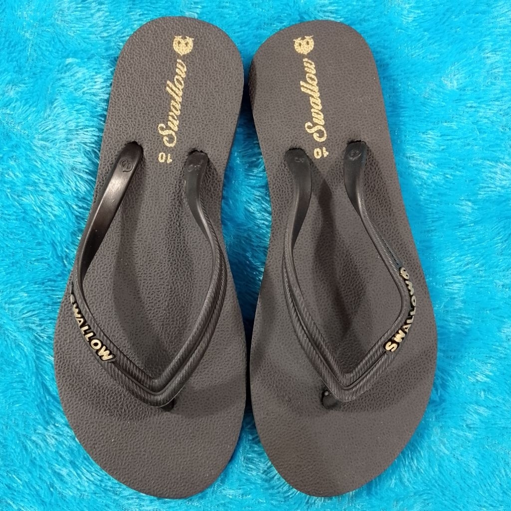 Sandal Jepit Swallow Black Pearl/Sandal Jepit Cewek Hitam tali kecil