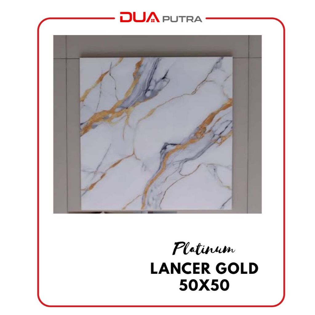PLATINUM LANCER GOLD GLOSSY CUTTING 50 X 50 / KERAMIK LANTAI KAMAR, DINDING KAMAR MANDI, RUANG TAMU,