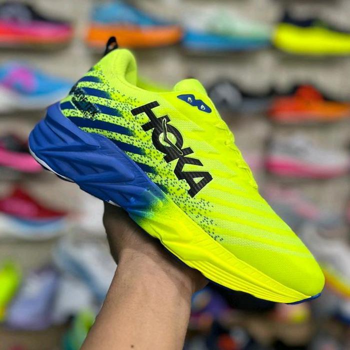Sepatu Outdoor Hoka Cewek  Hijau Stabilo Shoes Woman Sepatu Lari Hoka