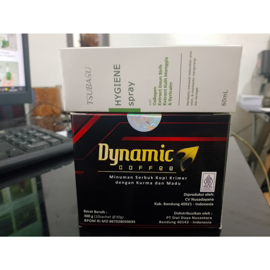 

Paket hemat dynamik coffee isi 10 sachet GRATIS Tsubasu hygiene spray pembersih kewanitaan dan menghilangkan bau tidak sedap MissV