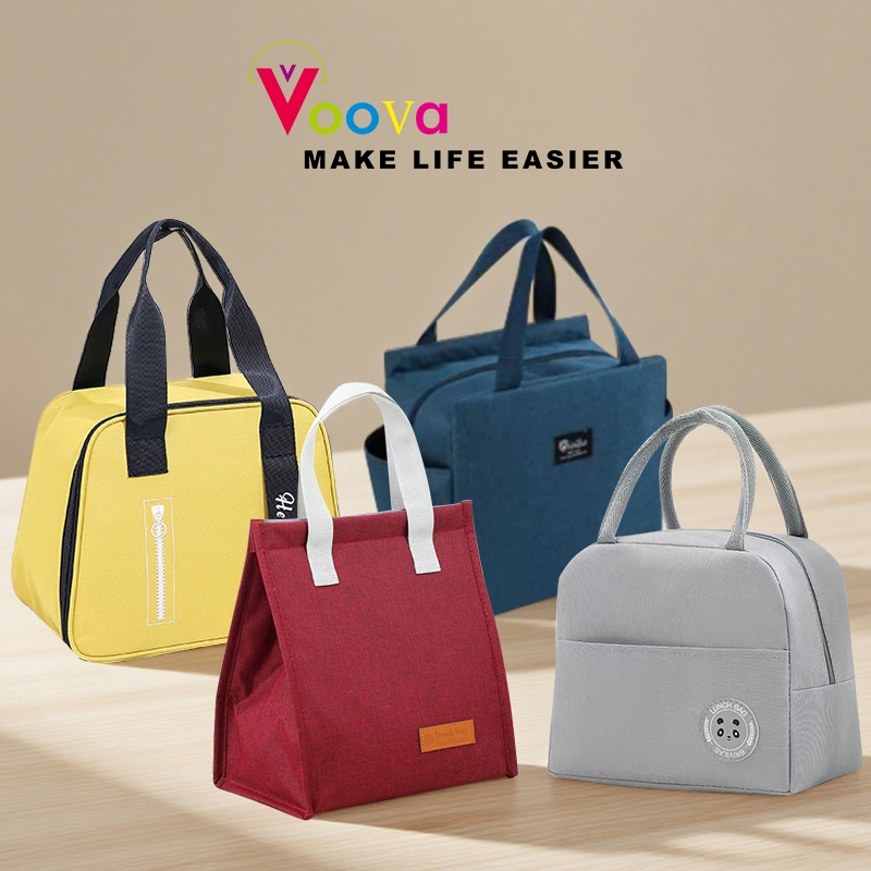 VOOVA Tas Bekal Makanan / Tas Bekal Kantor / Tas Bekal Tahan Panas / Tempat Bekal Makan / Tas Bekal 