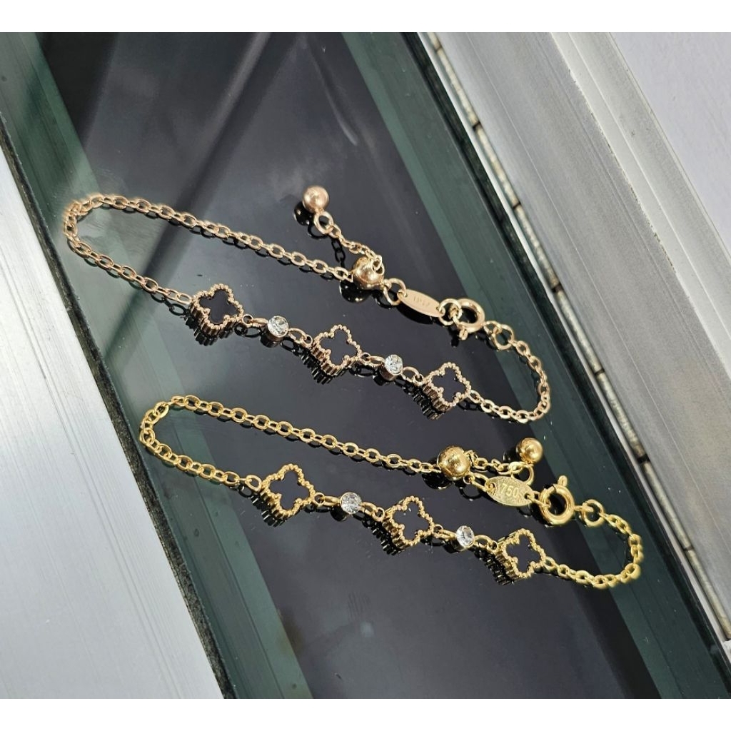 gelang serut titanium, gelang clover , gelang serut clover titanium, gelang cap 750