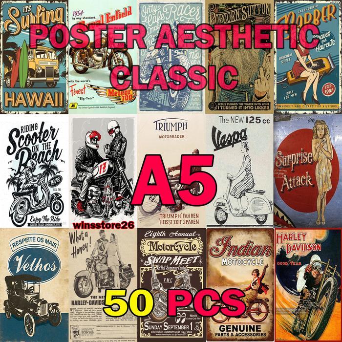 Poster Aesthetic CLASSIC RETRO ISI 50PCS