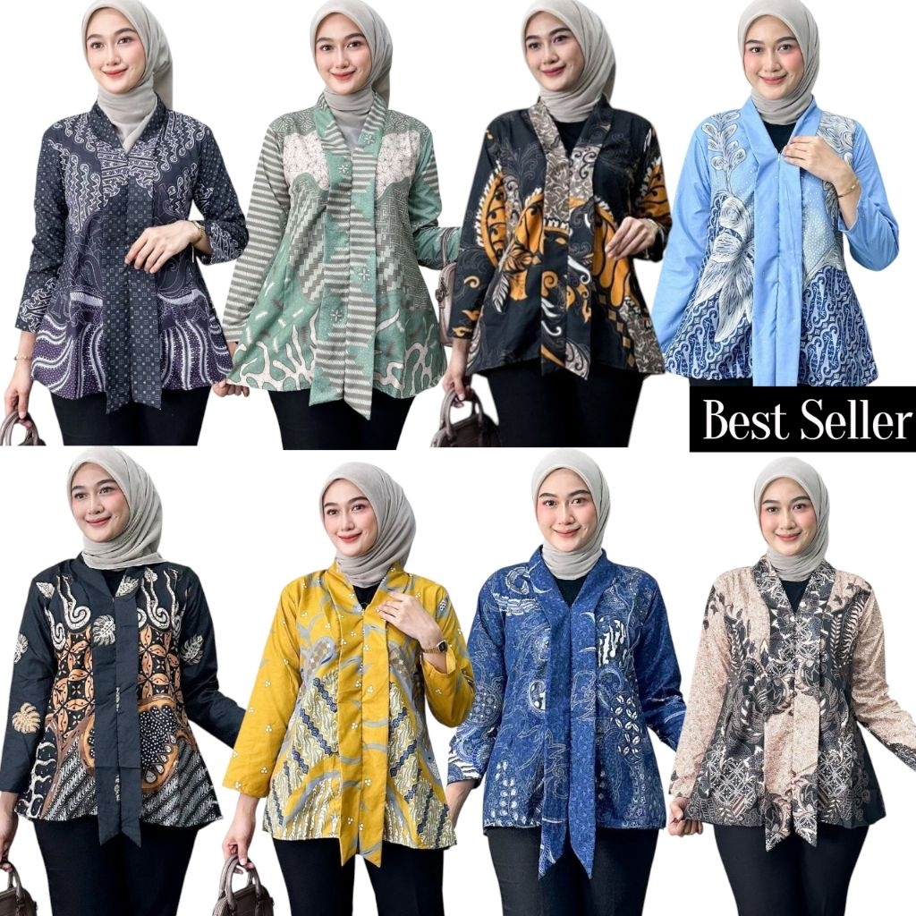 atasan batik baju kerja wanita blouse terbaru elegan  atasan kerja wanita murah