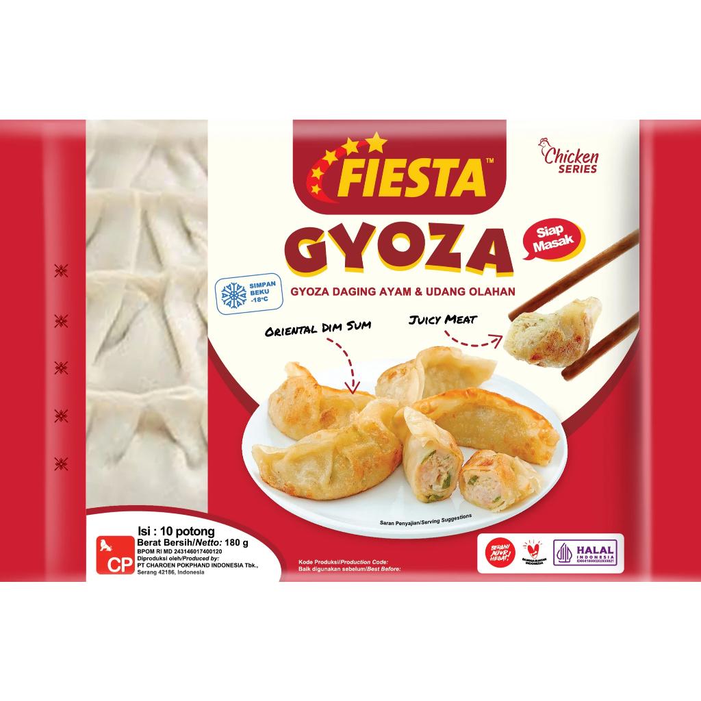 

Fiesta Gyoza (10pcs) / Gyoza Daging Ayam Dan Udang Olahan