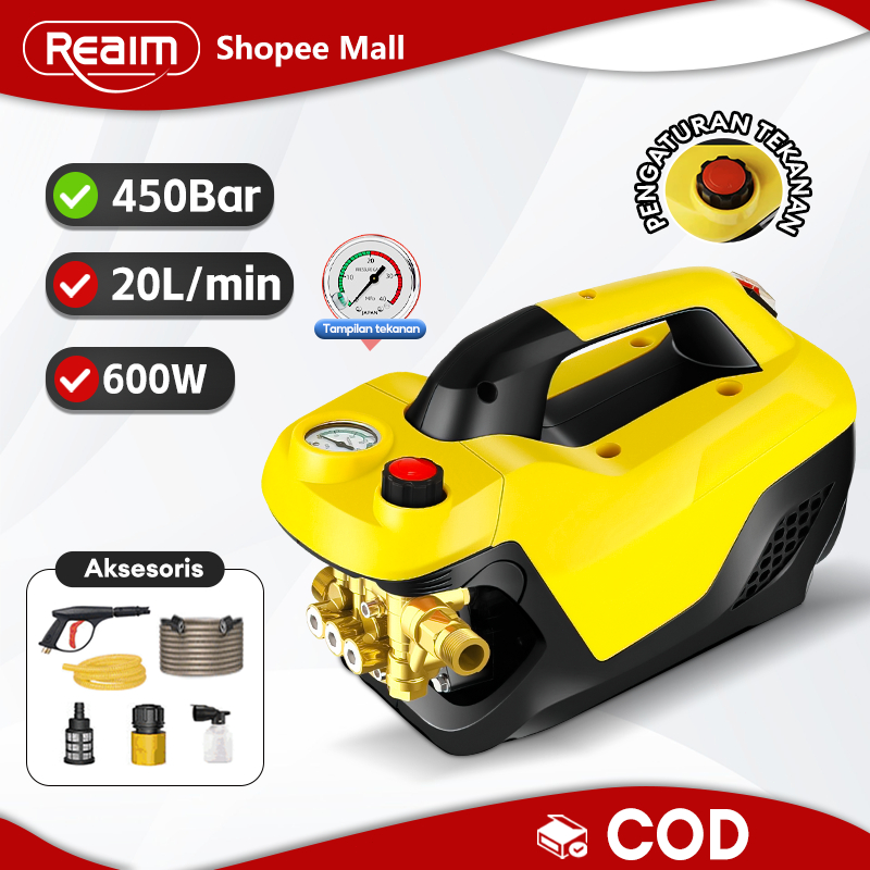 Bondarui90 - Reaim Jet Cleaner 600W Steam Motor & Mobil High Pressure Washer