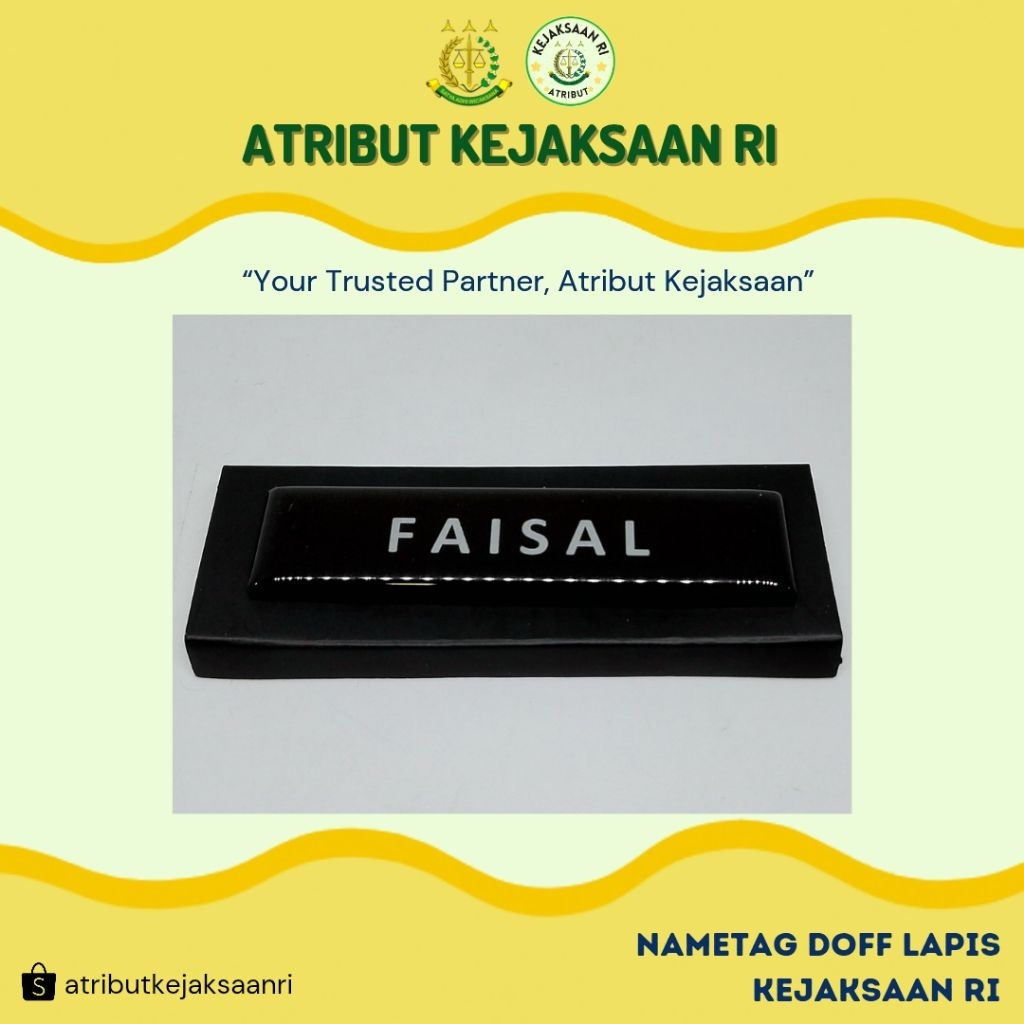 

ATRIBUT KEJAKSAAN RI - PAPAN NAMA NAMETAG DOFF LAPIS KEJAKSAAN RI