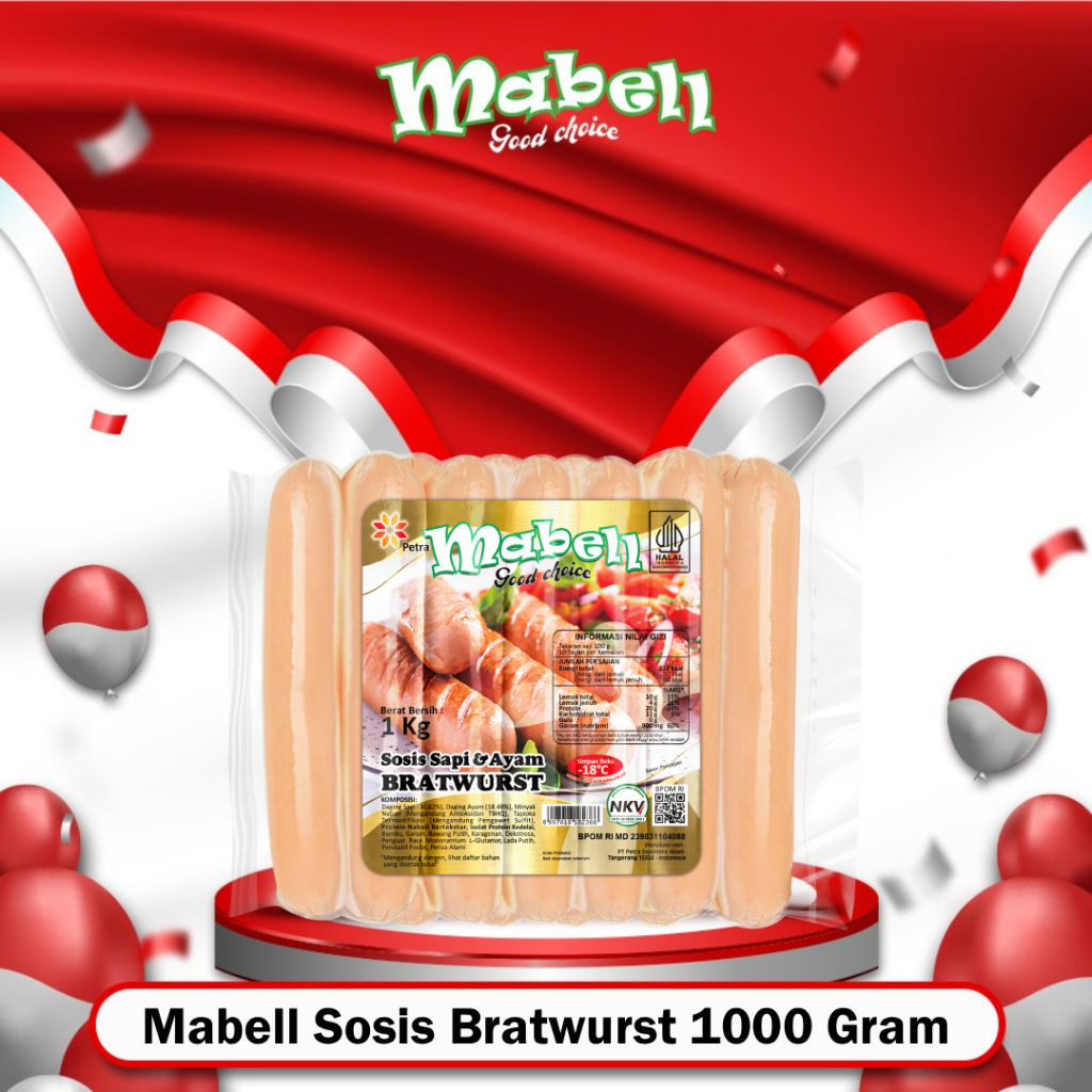 

Mabell Sosis Sapi Ayam Bratwurst 1 Kg