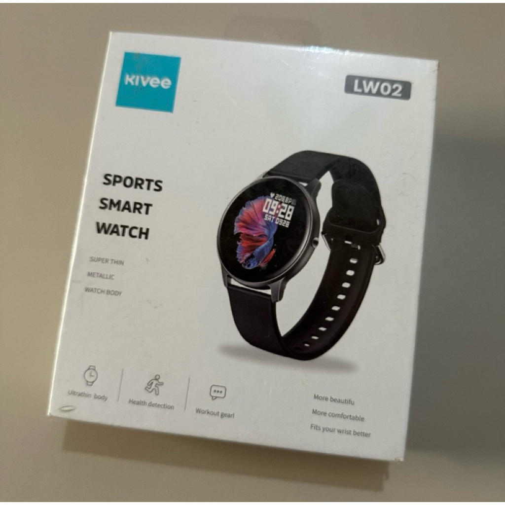 KIVEE LW02 Sport Smart Watch (Black, Baru & Tersegel)