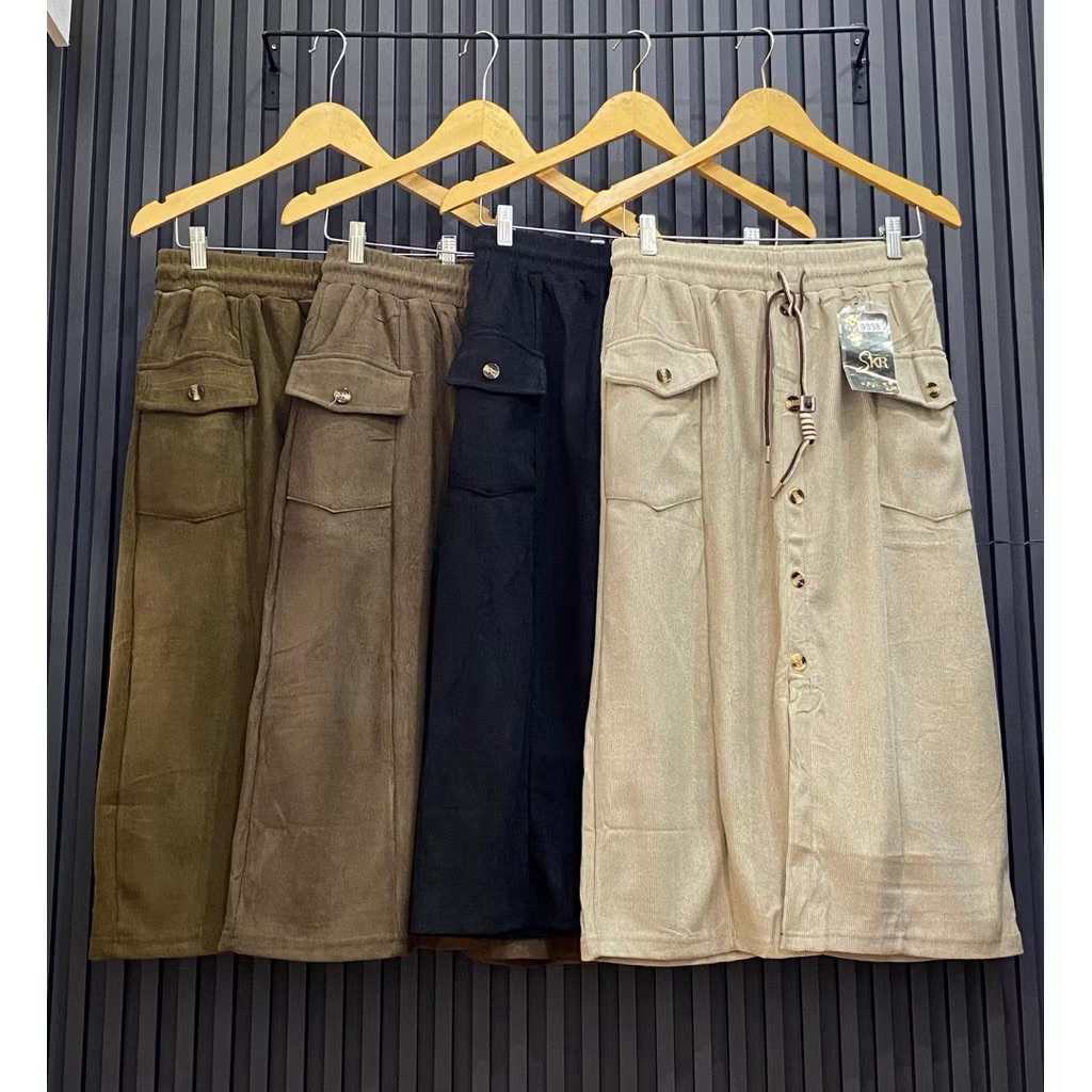 ROK PANJANG MIDI CORDUROY / ROK PANJANG WANITA BAHAN KEDORAY