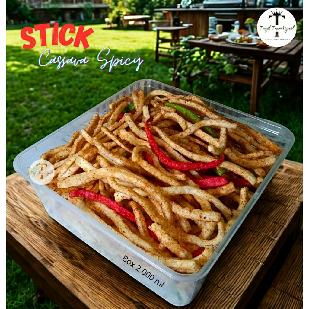 

Stick Cingklung Box 2000 ml Besar Rasa Gurih Pedas Khas Wonosobo Tengil Teman Ngemil