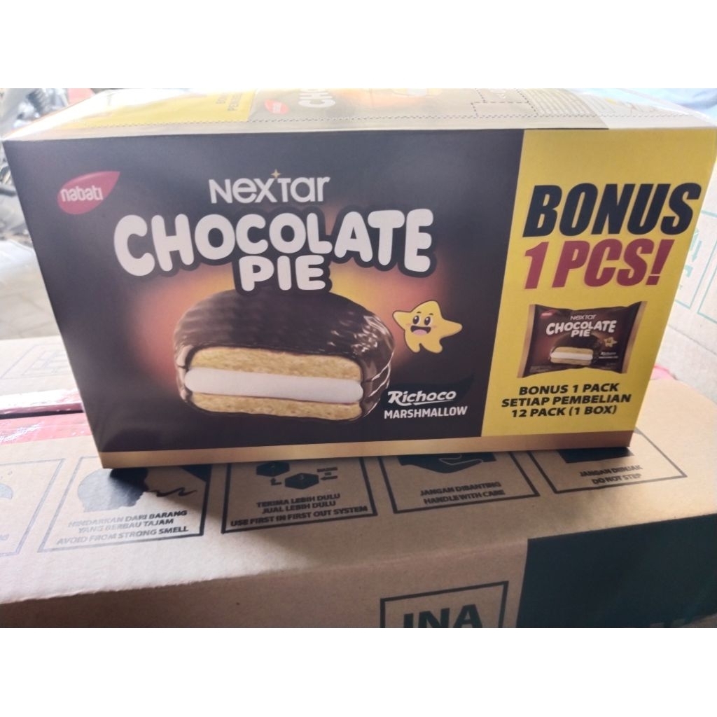 

Richeese Chocopie Lotte Nextar Choco Pie Isi 12pc + 1pcs