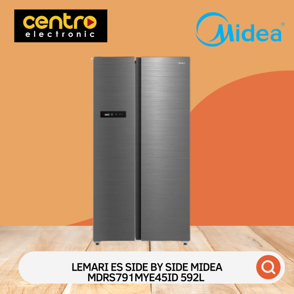 LEMARI ES SIDE BY SIDE MIDEA MDRS791MYE45ID 592L