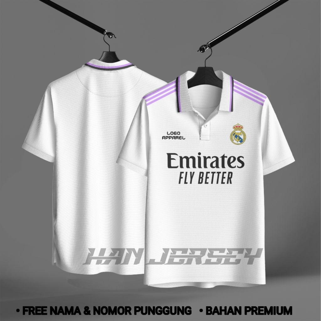 Jersey Bola Retro Madrid 2022 Full Printing