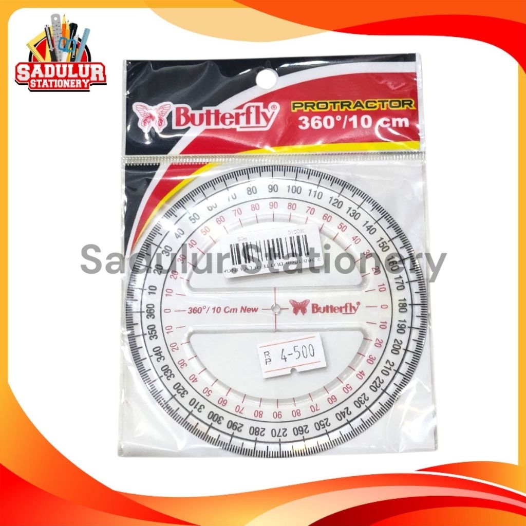 

1 Pcs Penggaris Busur Butterfly 360 derajat 10cm