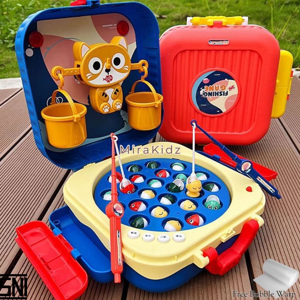 Mainan Tas Pancingan Ikan dengan Keranjang Timbangan Kucing , Mainan tas pancing-pancingan ikan