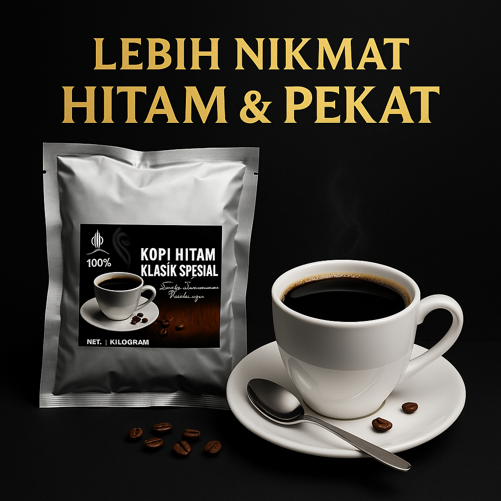 

Kopi Bubuk Hitam Spesial Robusta 1Kg 500g 250g
