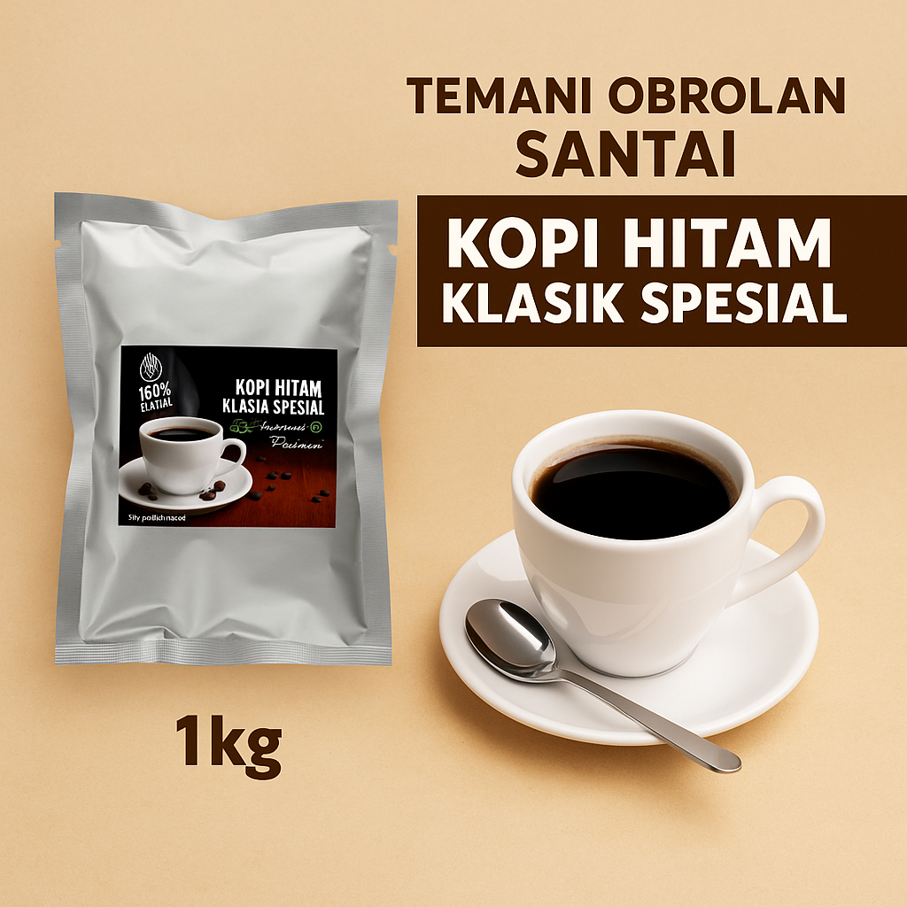 

Kopi Robusta Hitam Bubuk Spesial Instan Coffee Tubruk 1Kg