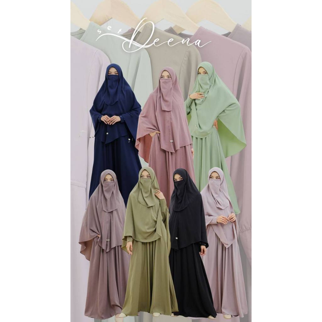 DEENA BY GERAI MIKA GAMIS SET SYAR'I TERBARU DEWASA KEKINIAN/ GAMIS SUPER JUMBO/ GAMIS SET SYARI FRE