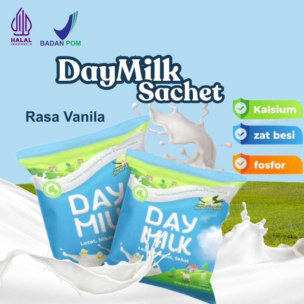

DAYMILK SACHET RASA VANILA - Susu Etawa Bubuk - Membantu Jaga Tulang Kuat & Kesehatan Tubuh Keluarga