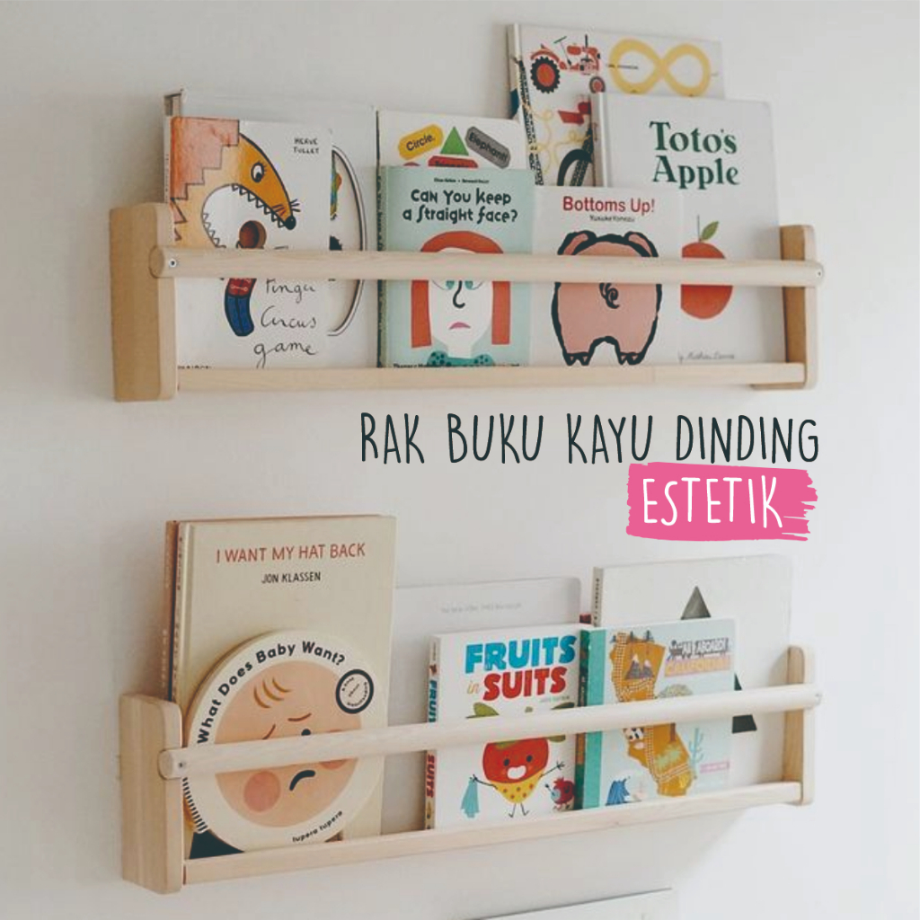 Rak buku kayu estetik Rak buku kayu dinding Rak kayu serbaguna
